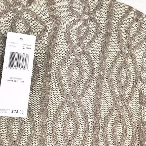 EightEightEight Cream Tan Pattern Cable Knit Sweater NEW - Picture 7 of 11